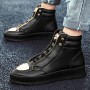 WEH Men Ankle Boots High-cut Sneakers 2022 fashion high top Shoes Leopard Platform Skate Sport Training Shoes Men Casual Shoes