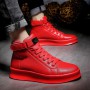 WEH New Men Casual Shoes Men Ankle Boots Winter High-Cut Leather Sneakers Platform Skate Running Sport Shoes Boots Footwear