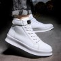 WEH New Men Casual Shoes Men Ankle Boots Winter High-Cut Leather Sneakers Platform Skate Running Sport Shoes Boots Footwear