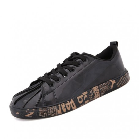 WEH Men Shoes luxury Brand Flats Casual Shoe Lace Up bling shoes for men Trainers Golden Fashion Lovers tennis shoes men size 12