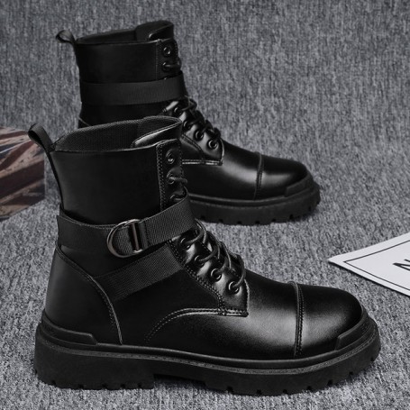 Men's Shoes Autumn and Winter New Fashion Casual Martin Boots British Style Non-slip Motorcycle Boots Trend All-match Work Shoes