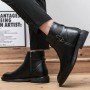 Men's British Style Zipper Business Leather Boots Trend All-match Fashion Casual Men's Shoes Autumn New Pointed Toe Martin Boots