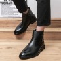 Men's British Style Zipper Business Leather Boots Trend All-match Fashion Casual Men's Shoes Autumn New Pointed Toe Martin Boots