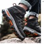 Unisex Hiking Shoes Leather Waterproof Sneakers Men's Soft Comfortable Casual Shoes Outdoor Non-Slip Hiking Work Boots