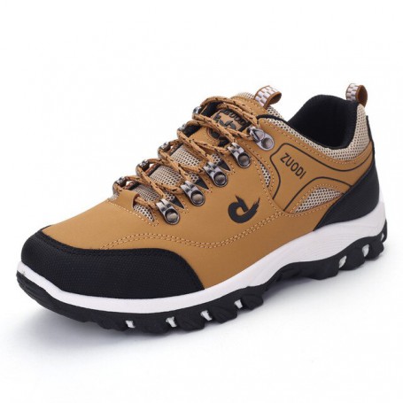 2022 Fall Color Blocking Front Lace Up Men's Yellow Low Top Round Toe Casual Flat Heel Men's Shoes Hiking Shoes Outdoor Sneakers