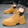 Men Hiking Boots Lace-Up Ankle Trekking Boots Man Shoes Outdoor Leather Boots Rubber Martin Shoes High Quality Botas Hombre