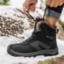 winter Ankle Hiking Shoes Men Leather Waterproof Hunting Fishing Boots Outdoor Snow Work Shoes Large Size 40-48 Size Men Sneaker