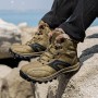 winter Ankle Hiking Shoes Men Leather Waterproof Hunting Fishing Boots Outdoor Snow Work Shoes Large Size 40-48 Size Men Sneaker