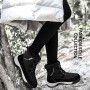 Warm Winter Plus Velvet Non Slip Outdoor Hiking Climbing Shoes Woman Waterproof Comfortable Snow Boots Ladies Cotton Shoes