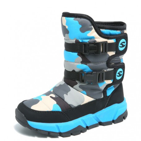 2022 Winter Warming Fur Kids Sonw Boots Girls Tow Buckle Toddy Boots for Children Trend Camouflage Boots for Boys