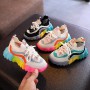 New Children Shoes for Girls Sport Shoes Soft Bottom Non-slip Casual Kids Girl Sneakers Fashion Rainbow Breathable Baby Shoes