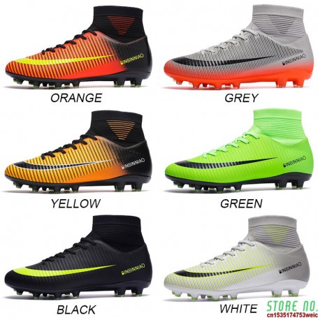 Football Boots Artificial Plants Soccer Shoe Society Cleats Man Soccer Guayos Boy Futsal High Top Sports Sneakers