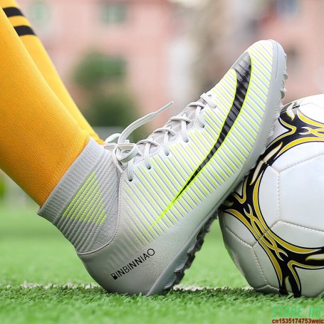 Football Boots Artificial Plants Soccer Shoe Society Cleats Man Soccer Guayos Boy Futsal High Top Sports Sneakers