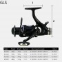 GLS 5.2:1 Gear Ratio Spinning Fishing Reel Full Metal Spool 3000 4000 5000 6000 KC-Series 13+1BB Carp Fishing Wheel