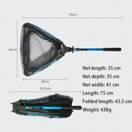 Ultralight Portable Triangle Folding Fishing Net Luya Fish Net for Fishing Reinforcement  Outdoor  Brail Fly Fishing Landing Net