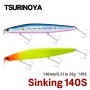 TSURINOYA Top Fishing Lure Sinking Minnow 140S DW92 140mm 26g Saltwater Black Bass Pike Long Casting Hard Baits Tungsten Weight