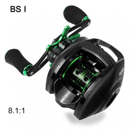 BSI II High Speed 8.1:1 Fishing Baitcasting Reel 8kg Max Drag 12+1BB Bearing Fishing Wheel for Saltwater Freshwater Carp
