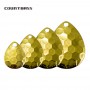 50pcs Size 2-5 Gold Plating Steel Colorado Spinner Blades Hex Pattern Premium Quality Tackle Craft