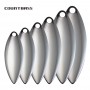 50pcs Size 1-6 Nickel Steel Willow Spinner Blades Smooth Finish, DIY Spinner bait Fishing Lures, Tackle Craft