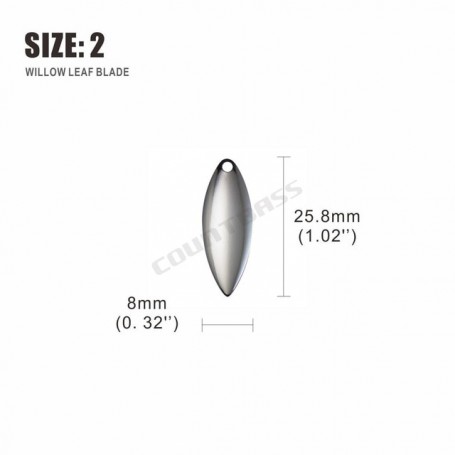 50pcs Size 1-6 Nickel Steel Willow Spinner Blades Smooth Finish, DIY Spinner bait Fishing Lures, Tackle Craft