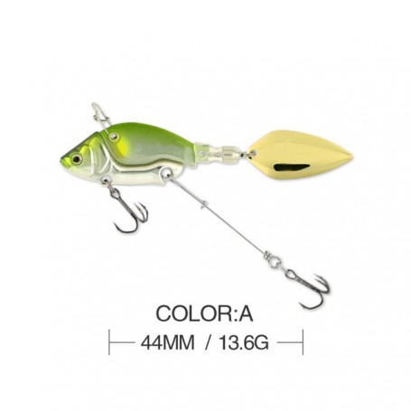 1Pcs Rotating Metal VIB vibration Bait Spinner Spoon Fishing Lures 13.6g 4.4cm Jigs Trout Winter Fishing Hard Baits Tackle Pesca