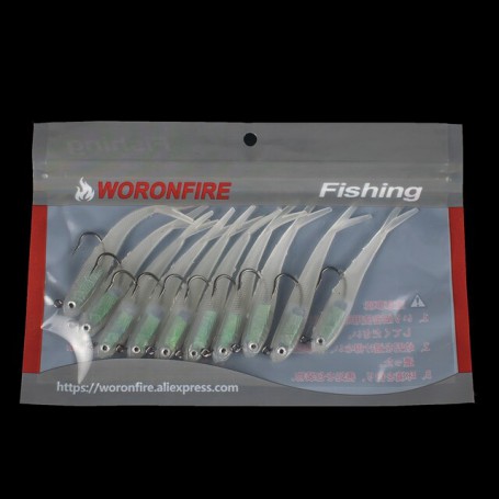 10pcs/bag Soft Fishing Lure 75mm 5g Wobblers Artificial Bait Lead Head Soft Fishing Lures Sea Bass Carp Fishing Lead Fish Jig