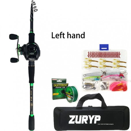ZURYP 1.8m-2.7m Telescopic Casting Fishing set Portable Ultralight Rod and Spinning rod Combo baitcasting rod full Travel set