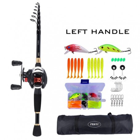 Fishing Rod Reel Lure Set Fishing Combos Fishing Rod with Baitcasting Fishing Reel for Freshwater Travel Fishing