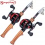 Sougayilang Fishing Rod and Reel Combo 1.6m Carbon Fiber Casting Fishing Rod and 17+1 BB 7.1:1 Gear Ratio Casting Fishing Reel