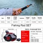 Sougayilang Fishing Rod and Reel Combo 1.6m Carbon Fiber Casting Fishing Rod and 17+1 BB 7.1:1 Gear Ratio Casting Fishing Reel