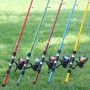 Sougayilang Kids Fishing Pole Set Full Kits with Telescopic Fishing Rod and Spinning Reel Baits Hooks Saltwater Travel Pole Set