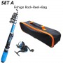 NEW Fishing rod Full Kits with 1.2M Telescopic Sea and Spinning Reel Baits Lure Set Travel Fishing Gear Accessories Bag Beginner