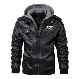 2022 Autumn Winter Men Motorcycle Leather Jacket  for RiderFox Windbreaker Hooded Jackets Male Outwear Warm Biker PU Jackets KO 2022 Autumn Winter Men Motorcycle Leather Jacket  for RiderFox Windbreaker Hooded Jackets Male Outwear Warm Biker PU Jackets KO