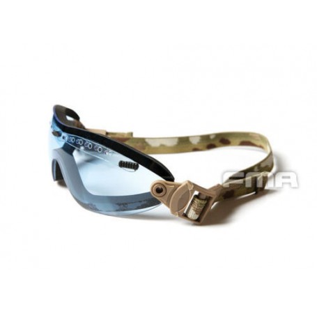 FMA Adjustable Hunting BOOGIE REGULATOR Goggles MC Strap Blue PC Lens TB1302