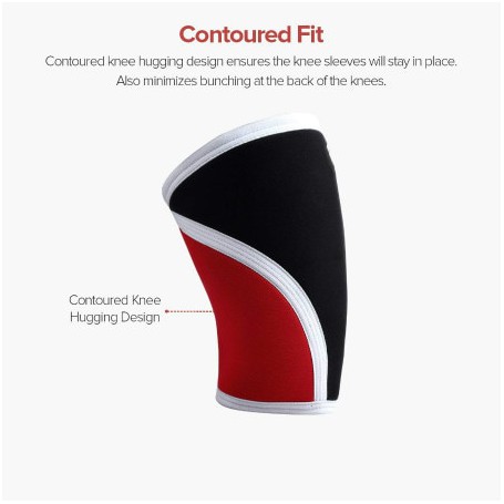 Knee Sleeves (1 Pair) Support & Compression for Weightlifting, Powerlifting & CrossFit - 7mm Neoprene Sleeve for the Best Squats