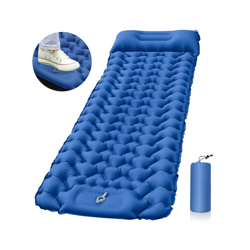 Outdoor Sleeping Pad Camping Inflatable Mattress Outdoor Mat Cushion Pillow Folding Bed