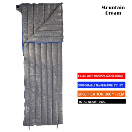 Mountaindream Outdoor camping hiking portable envelope 90% goose down 200*73 sleeping bag 3 seasons warm