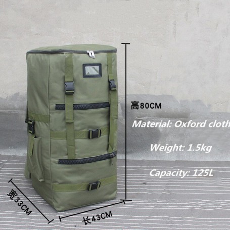 125L Large Capacity Waterproof Oxford Backpack Men Women Outdoor Trekking Travel Camping Fishing Mountaineering Luggage Bag