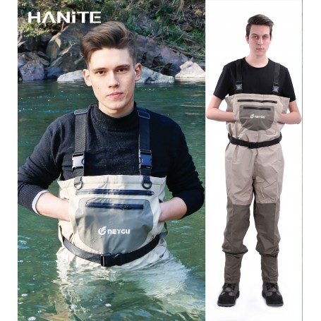 NeyGu  Men&Women's Breathable Chest Waders with 4MM Neoprene Stocking Foot for ATV, Fishing Hunting, Camping etc. Outdoor Sports