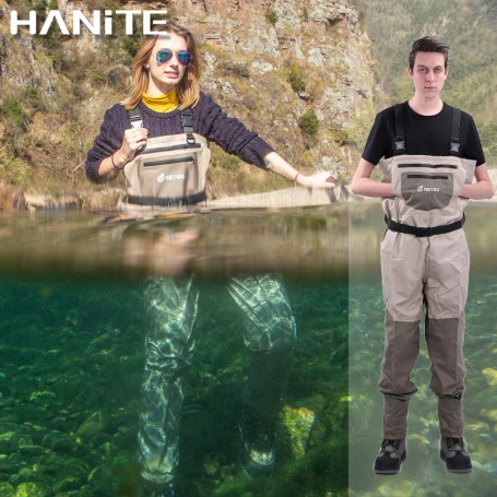 NeyGu  Men&Women's Breathable Chest Waders with 4MM Neoprene Stocking Foot for ATV, Fishing Hunting, Camping etc. Outdoor Sports