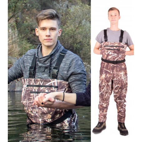 NeyGu  Men&Women's Breathable Chest Waders with 4MM Neoprene Stocking Foot for ATV, Fishing Hunting, Camping etc. Outdoor Sports