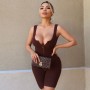 Women Knit Ribbed Bodycon Playsuit Short Jumpsuit Sport Overall Strap Zipper Rompers