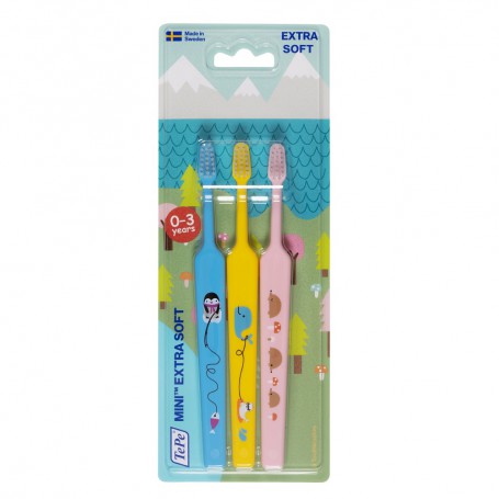 Mini szczoteczka do zębów dla dzieci 0-3 Extra Soft 3szt