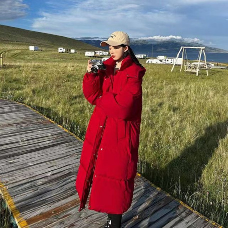 Long-style Down Cotton Dress Korean Version Of The Large Size Of The Korean Fashion Jacket