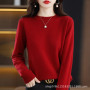 Women Clothes Solid Round Neck Sweater Jumper Long-sleeved Knitted Pullovers Shirt Female Tops