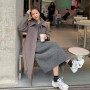 Hooded Sweater Knitted Dresses Women Losse Fashion Long Dresses Ladies Thickened Warm Solid Vestidos