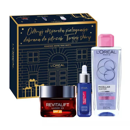 Revitalift Laser zestaw serum na noc 30ml + krem na dzień SPF25