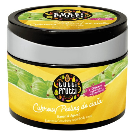 Tutti Frutti cukrowy peeling do ciała Banan & Agrest 300g