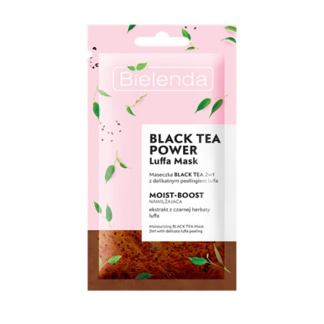 Black Tea Power Luffa Mask nawilżająca maseczka 2w1 z delikatn
