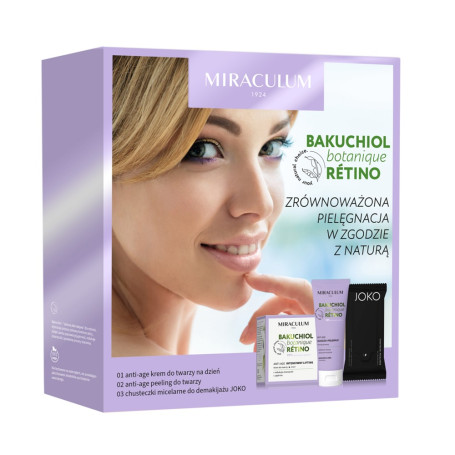 Bakuchiol Anti-Age zestaw krem do twarzy na dzień 50ml + peelin